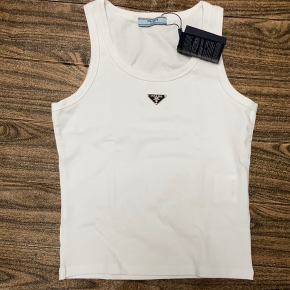 Prada Elegant white Tank top size small - Picture 1 of 7